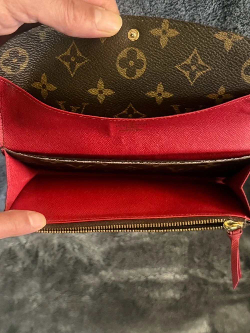 Louis Vuitton Emily Wallet Monogram Canvas Red Interior Long Wallet Authentic - Picture 2 of 15